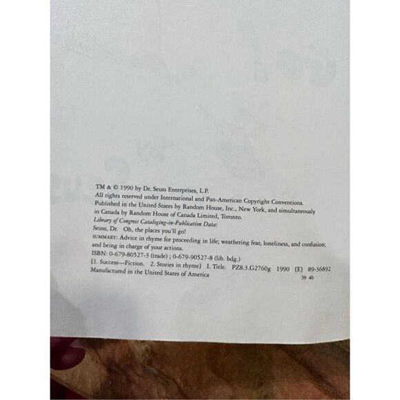 Dr Suess Oh The Place You’ll Go first edition in VGUC - Picture 6 of 16